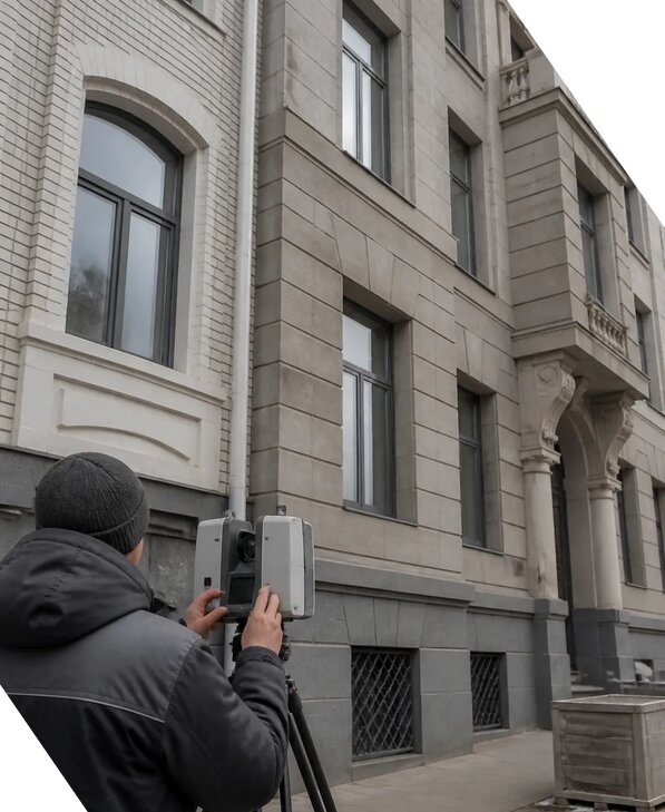 Лазерное сканирование фасадов зданий для обследования в Спасске-Дальнем